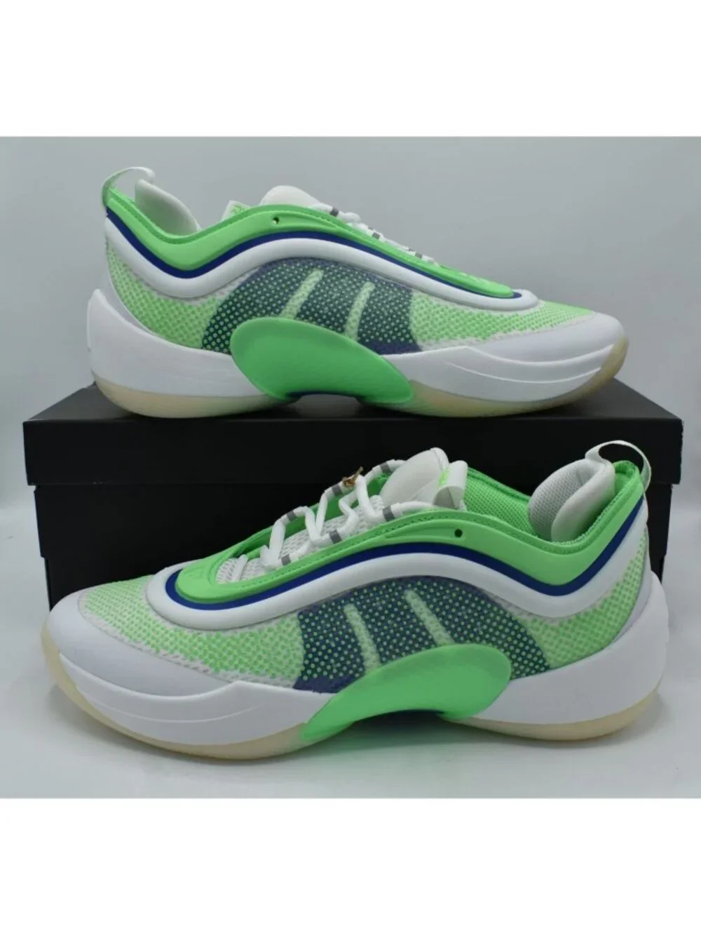 Adidas Mens Size 12 D.O.N.‎ Issue 6 White Green Blue Basketball Shoes Sneakers